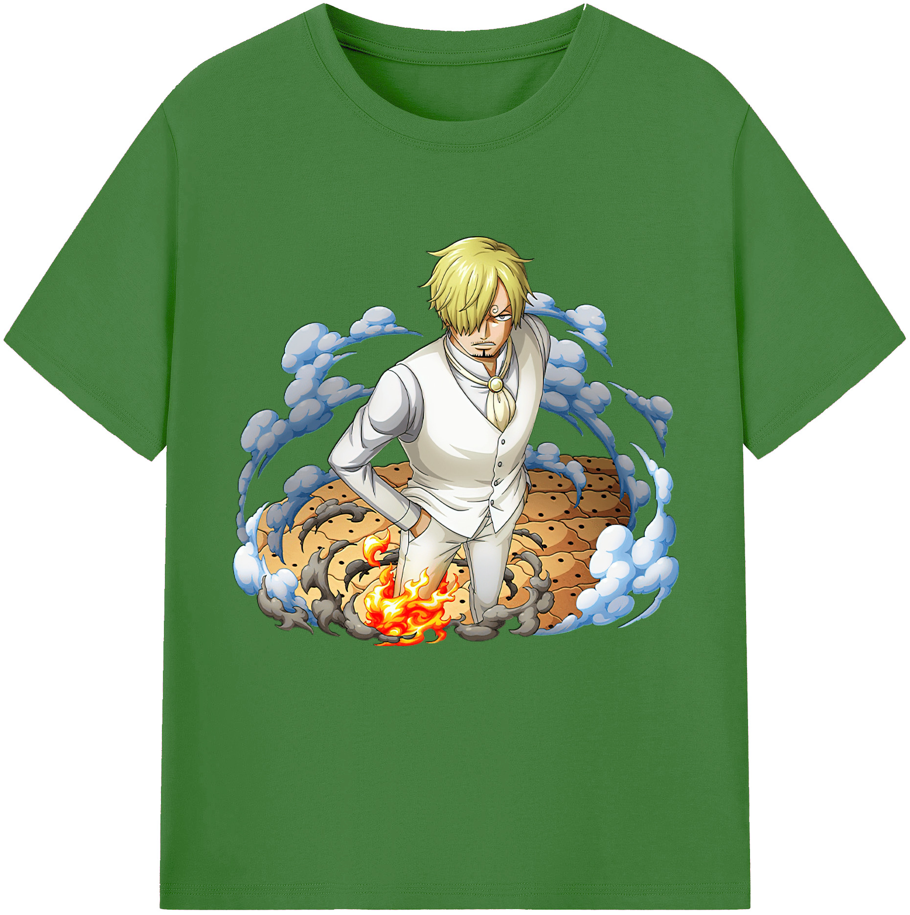（画像用） ワンピース サンジ ONE PIECE Sanji レディースカジュアルプリントTシャツ（綿100％）